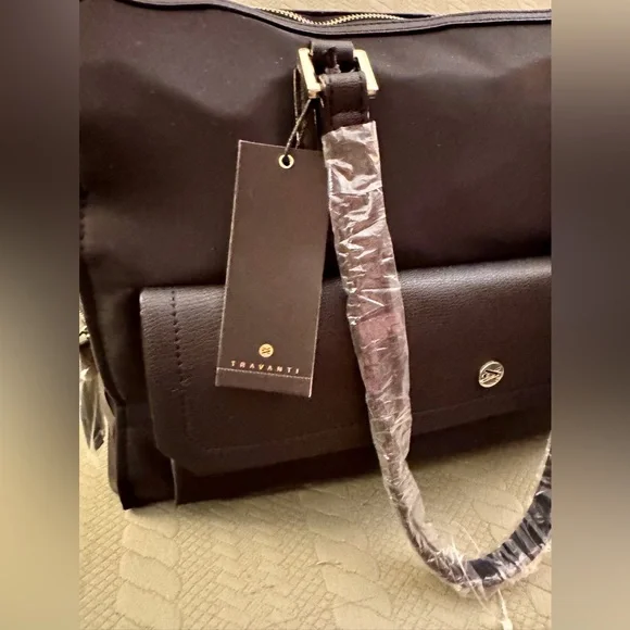 Travanti Work Tote Bag Black w/Red Lining NWT - Picture 7 of 16